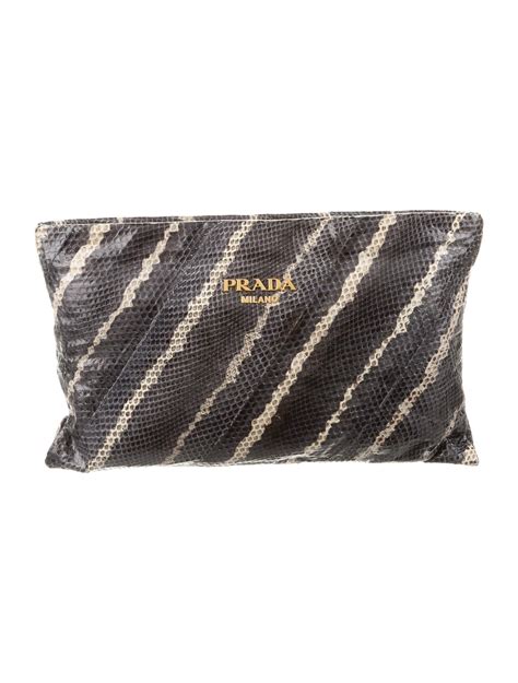 prada snakeskin clutch.